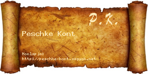 Peschke Kont névjegykártya